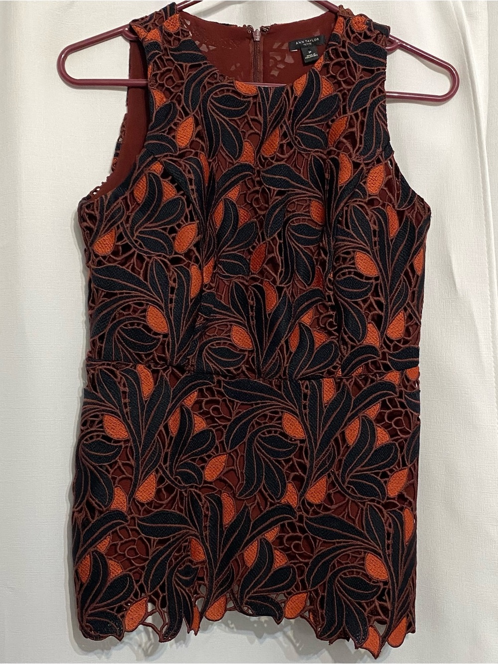 Ann Taylor Lace Embroidered Appliqué Floral Mini Dress Women’s Sz 2P